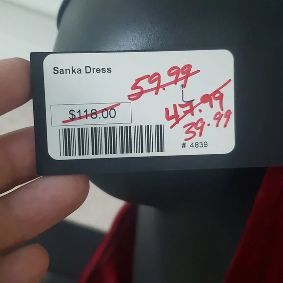 Viereck Wine Crushed Velvet Dress. Size Large. - Picture 3 of 8